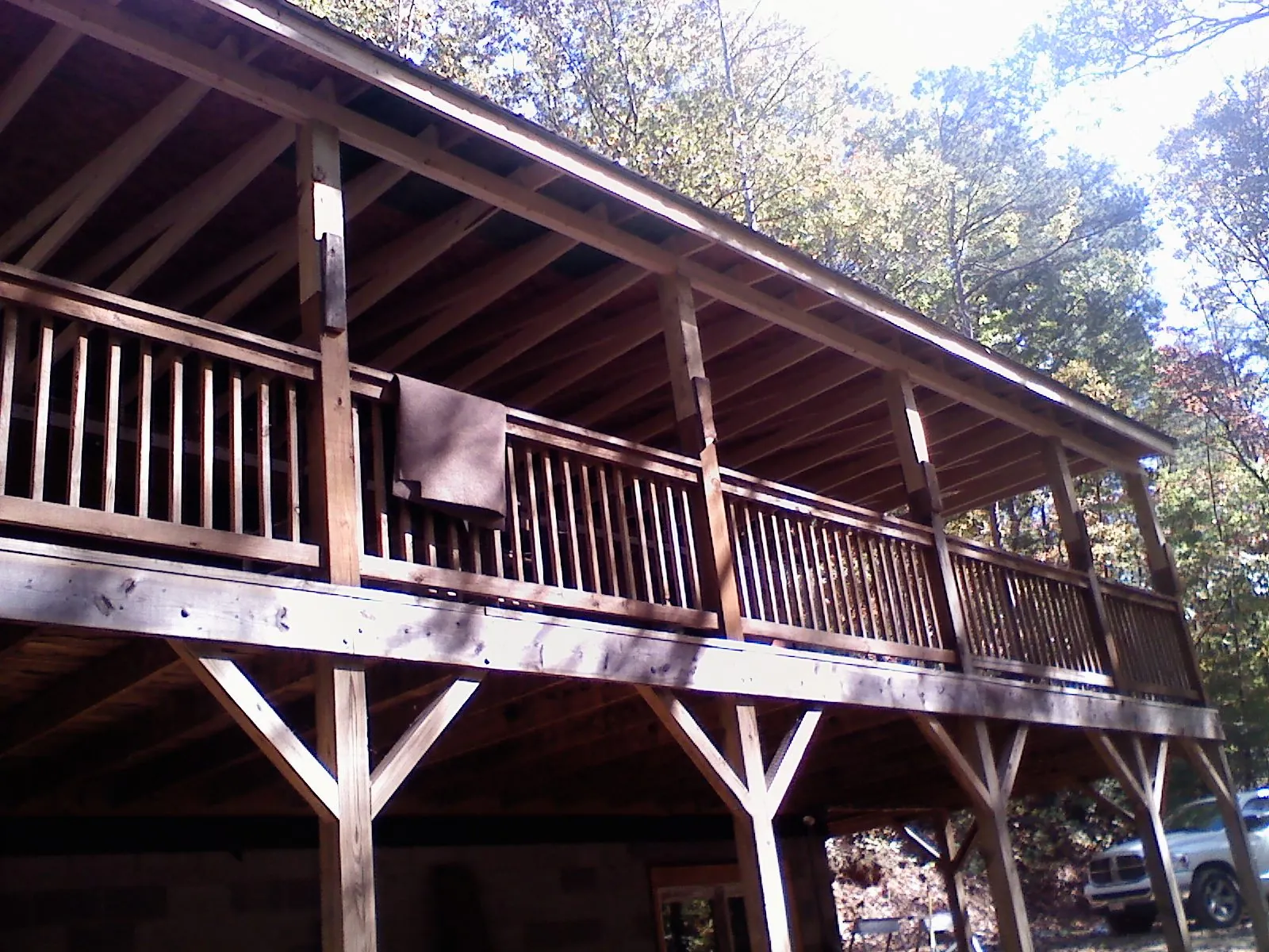 Timber framing under a new elevated porch and deck — Roof Leak Repair in Manteca by Roofing Brothers